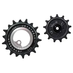 GALET DERAILLEUR AOPW TRIPEAK 13-18 DENTS CERAMIQUE 12x1/11x2V. SHIMANO DEORE XT 8100/8130 SLX 7120/7100 GRX 822 ARGENT (JEU DE 2) (GARANTIE 4 ans)