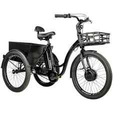 ELECTRIC TRICYCLE/E-BIKE CITY LEADER FOX 24" LOVELO 2025 UNISEX BLACK GLOSS 3-SPEED SHIMANO NEXUS HUB MOTOR AV BAFANG 36-SPEED 45NM BATTERY 16,7AH (WITH DIFFERENTIEL)