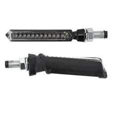 CLIGNOTANT SEQUENTIEL MOTO AVOC FUJI 12 LEDS BASE ABS TRANSPARENT/NOIR (L 79mm / H 11mm / L 18mm) (HOMOLOGUE E) (PAIRE)