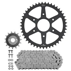 KIT CHAINE ADAPTABLE KTM 390 DUKE ABS 2021>2023 / HUSQVARNA 401 SVARTPILEN, 401 VITPILEN 2018>2023 520 15x45 (DIAM COURONNE 63/110/8.5) (DEMULTIPLICATION ORIGINE) -JT SPROCKETS