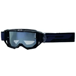 MOTOCROSS GOGGLES PROGRIP 3300 FL VISION GO MULTILAYERED MATTE BLACK SCREEN MIRROR SILVER ANTI-SCRATCHES/ANTI U.V./ANTI-FOGGING (CE APPROVED-EN-N- AC-96025 REV.2)