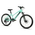 CONVENTIONAL BICYCLE MTB 24 LEADER FOX CAPITAN 2025 FILLE GREEN MATTE 8-SPEED (SIZE CHILDREN'S 135 TO 145 cm) -MECANIQUE TO DISC