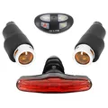 BICYCLE LIGHT USB KIT NEWTON FLASHING DIRECTION ROAD 80 LUMENS ON HANDLEBAR/RAIL OF SADDLE BLACK (HANDLEBAR REMOTE BATTERY-POWERED)