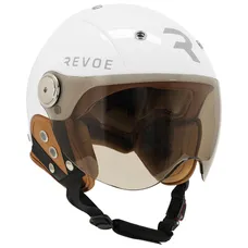 CASQUE VELO ADULTE REVOE PREMIUM URBAIN/CITY BLANC SKY TAILLE 59-60 ECRAN REGLABLE, PROTECTION OREILLE AMOVIBLE (VENDU EN BOITE) COMPATIBLE EBIKE ET TROTTINETTE - HOMOLOGATION EN1078+A1