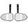 REAR-VIEW MIRROR MOTORCYCLE AVOC MICHIGAN ALUMINIUM BLACK WITH ADAPTER PLASTIC FITTING EXTREMITE HANDLEBAR 22,2 OR 25,4 mm (PAIR) (CE APPROVED)