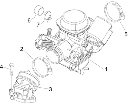 Carburateur complet - Raccord d'admission