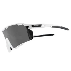 CYCLING GLASSES ADULT GIST NOVA MONTURE WHITE VERRE FUME POLYCARBONATE (PROTECTOR 100% CONTRE UVA, UVB, UVC AND LUMIERE BLEUE) COMPATIBLE CLIP VERRES CORRECTEURS REF 225388
