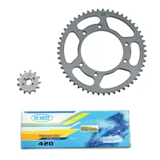 KIT CHAINE ADAPTABLE DERBI 50 SENDA 2000>2001 420 13X53 (ALESAGE 105mm) (DEMULTIPLICATION ORIGINE) -P2R
