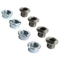 CHAINRING BOLT SET TA STEEL SILVER COMPATIBLE SINGLE CHAINRING 4 ARMS (SET OF 4) - SCREW (M8X0.75X6.5L) AND CHEMINEE (M8X0.75X4L)