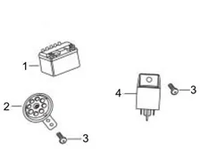 Relais - Batterie - Avertisseur sonore