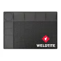 TAPIS DE TRAVAIL / ATELIER ANTIDERAPANT WELDTITE ZONE AIMANTEE NOIR POUR ETABLI (33,5 x 23,5 x 0,5 cm) (VENDU A L'UNITE)