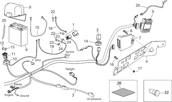 Circuit electrique arriere