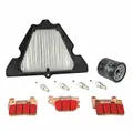KIT ENTRETIEN MOTO ADAPTABLE KAWASAKI 1000 VERSYS 2019>2024 PLAQUETTE METAL FRITTE (PACK 9 PIECES) -SELECTION P2R PREMIUM