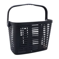 FRONT BASKET PLASTIC BLACK WITH ANSE MOUNTING KIT 60 mm SYSTEM CLIPS (AVECADAPTATEUR 22/26/32) - WEIGHT MAX 5 kg