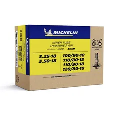 CHAMBRE A AIR 18'' 3.25 A 3.50-18, 100/90-18, 110/80-18, 110/90-18, 120/80-18 MICHELIN 18MF VALVE TR4