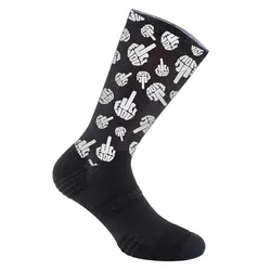 SOCKS/ANKLE SOCKS SUMMER GIST RANGE BLACK F**K BLACK MOTIFS WHITE 38/42 ECOLOGIQUE - HEIGHT 22 cm (PAIR) -5868