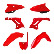 CARROSSERIE/CARENAGE MOTO MX RESTYLING HONDA 125, 250 CR 2002>2007 ROUGE (COULEUR OEM) (KIT PLASTIQUES 7 PIECES) -POLISPORT