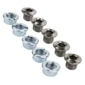 CHAINRING BOLT SET TA STEEL BLACK COMPATIBLE SINGLE CHAINRING 4 AND 5 ARMS (SET OF 5) - CHAINRING BOLT AND NUT BAG OF 5 SCREW STEEL M8X0.75X6.5L + 5 CHEMINEES STEEL M8X0.75X4L.