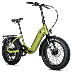 ELECTRIC BICYCLE/E-BIKE PLIANT FAT BIKE 20 LEADER FOX CODY UNISEX GREEN KAKI MATTE 7-SPEED HUB MOTOR AR BAFANG 36-SPEED 80NM BATTERY 16AH