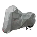 PROTECTIVE COVER MOTORCYCLE TAAC EASY POLYESTER HYDROFUGE SIZE L GREY (219X90X127CM) (STRAP ANTI-FLOATING/EYELET LOCK)