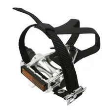 PEDAL ROAD/TRACK ALUMINIUM VELGO SILVER 9/16" WITH CALE PIED + COURROIE