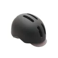 CASQUE VELO URBAIN/CITY ADULTE POLISPORT COMMUTER IN-MOLD NOIR MAT AVEC VISIERE GRISE TAILLE 54-58 SYSTEM QUICK LOCK AVEC LUMIERE INTEGREE