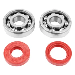 ROULEMENT D'EMBIELLAGE + JOINT 50 A BOITE P2R ADAPTABLE MINARELLI 50 AM6/MBK 50 X-POWER/YAMAHA 50 TZR/PEUGEOT 50 XPS, XR6/RIEJU 50 RS1, SMX/BETA 50 RR (KIT 6303 SKF ACIER C4/JOINT RACING ROUGE)