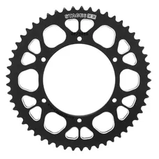 ADAPTABLE 50CC GEARED MOTORCYCLE REAR SPROCKET APRILIA 50 SX 2012>2017, SX SM 2012>2017 420 53 DTS ALUMINIUM CNC BLACK (DIAMETER REAR SPROCKET 108/123/6.5) -STAGE 6 