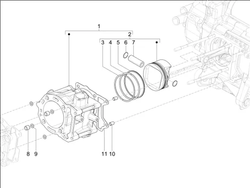 Groupe cylindre-piston-axe