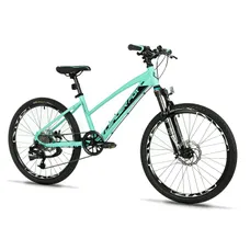 CONVENTIONAL BICYCLE MTB 24 LEADER FOX CAPITAN 2025 FILLE GREEN MATTE 8-SPEED (SIZE CHILDREN'S 135 TO 145 cm) -MECANIQUE TO DISC