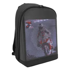 BAG A DOS CONNECTE SCREEN LED DYNAMIQUE 25X25 CM BLACK (CONNEXION VIA SMARTPHONE/APPLICATION) (CE APPROVED)