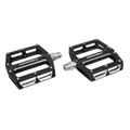 PEDAL MTB PLATEFORME DOWNHILL/BMX NEWTON BLACK TO BEARINGS ALUMINIUM CNC THREAD 9/16 WITH PICOTS SILVER (PAIR) 108X98MM