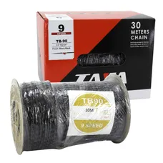 CHAINE VELO 9V. ROUTE/VTT NOIR ROULEAU DE 30M (AVEC 30 CONNECTEURS)