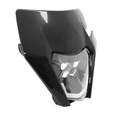 PLAQUE PHARE/TETE DE FOURCHE MOTO UNIVERSEL TYPE KTM EXC 2.0 NOIR (HOMOLOGUE CE) (LED) -P2R