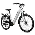 VELO ELECTRIQUE/VAE CITY 26 LEADER FOX LOTUS MIXTE BLANC 7V MOTEUR ROUE AR BAFANG 36V 45Nm BATTERIE 15Ah (18'' - H46cm - TAILLE M - POUR ADULTE DE 168cm à 178cm)