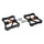 PEDAL MTB PLATEFORME DOWNHILL/BMX NEWTON BLACK AXLE RED TO BEARINGS ALUMINIUM CNC THREAD 9/16 WITH PICOTS SILVER (PAIR)