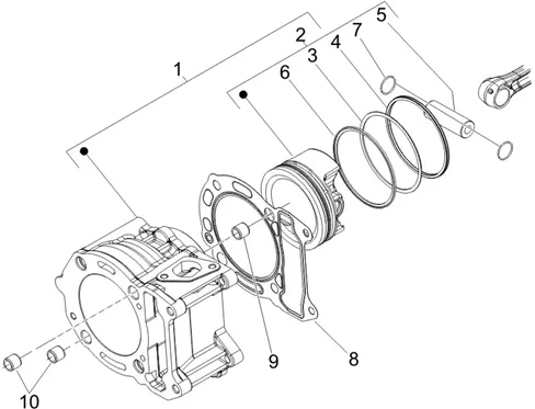 Groupe cylindre-piston-axe