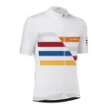 CYCLING JERSEY GIST SUMMER BICYCLE SLEEVES SHORT ZIP TOTAL WHITE BANDE COLORE XL -5347
