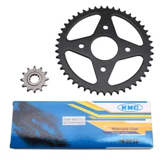 KIT CHAINE ADAPTABLE MBK 50 X-POWER 2000>/YAHAHA 50 TZR 2000> 420 12x47 (ALESAGE 54mm) (DEMULTIPLICATION ORIGINE) -P2R