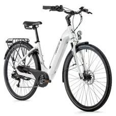 VELO ELECTRIQUE/VAE CITY 28 LEADER FOX INDUKTORA MIXTE BLANC 7V MOTEUR ROUE AR BAFANG 36V 45Nm BATTERIE 15Ah (18'' - H46cm - TAILLE M - POUR ADULTE DE 168cm à 178cm)