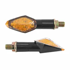 CLIGNOTANT MOTO AVOC NISSHIN A LED BASE ABS TRANSPARENT/NOIR (L 73mm / H 29mm / L 27mm) (HOMOLOGUE CE) (PAIRE)