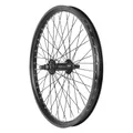 WHEEL BMX 20" FRONT BLACK HUB ALUMINIUM BLACK 48T. AXLE PLEIN 14 mm WITH ECROUS