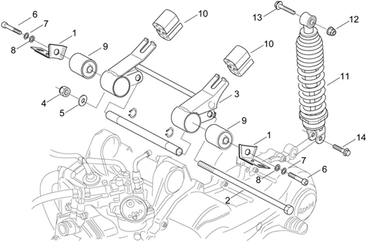 Suspension ar. - Bielle