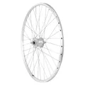 TREKKING WHEEL BRAKE SHOE 700 X 19 - 28" MACH1 ER10 SILVER FRONT SHIMANO SILVER DYNAMO 6 VOLT-3W (LIGHT FRONT) RIM 19C 36 SPOKES AXLE PLEIN WITH ECROUS