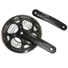 MTB CRANKSET SUNRACE 7/8-SPEED M3 ALUMINIUM BLACK 170 mm 48-38-28 WITH PARE CHAIN FUME - HOUSING 122 mm