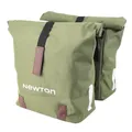 DOUBLE BICYCLE PANNIER NEWTON GREEN 22L MOUNTING KIT SANGLES ON CARRIER (35X12X27CM) FERMETURE PLIANT ANTI-PLUIE