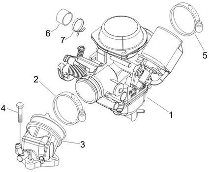Carburateur complet - Raccord d'admission