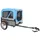 REMORQUE VELO UTILITAIRE MAXI 30Kg COLORI BLEU/GRIS AVEC ROUES 12" FIXATION AXE DE ROUE ARRIERE - POUR TRANSPORT PETIT CHIEN / BAGAGE - 2 OUVERTURES (avant+arrière) + BRAS (L 60cm x l 45cm x h cm)