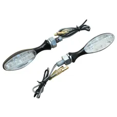 CLIGNOTANT UNIVERSEL REPLAY MINI OVALE 9 LEDS TRANSPARENT/NOIR CORPS ZAMAC (L 65mm / H 20mm / L 21mm) (HOMOLOGUE CE) (PAIRE)