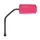 REAR-VIEW MIRROR SCOOTER REPLAY F1 RUBBER MATTE PINK FLUORESCENT DIAMETER 8 REVERSIBLE (X1) -ROD LONG - **